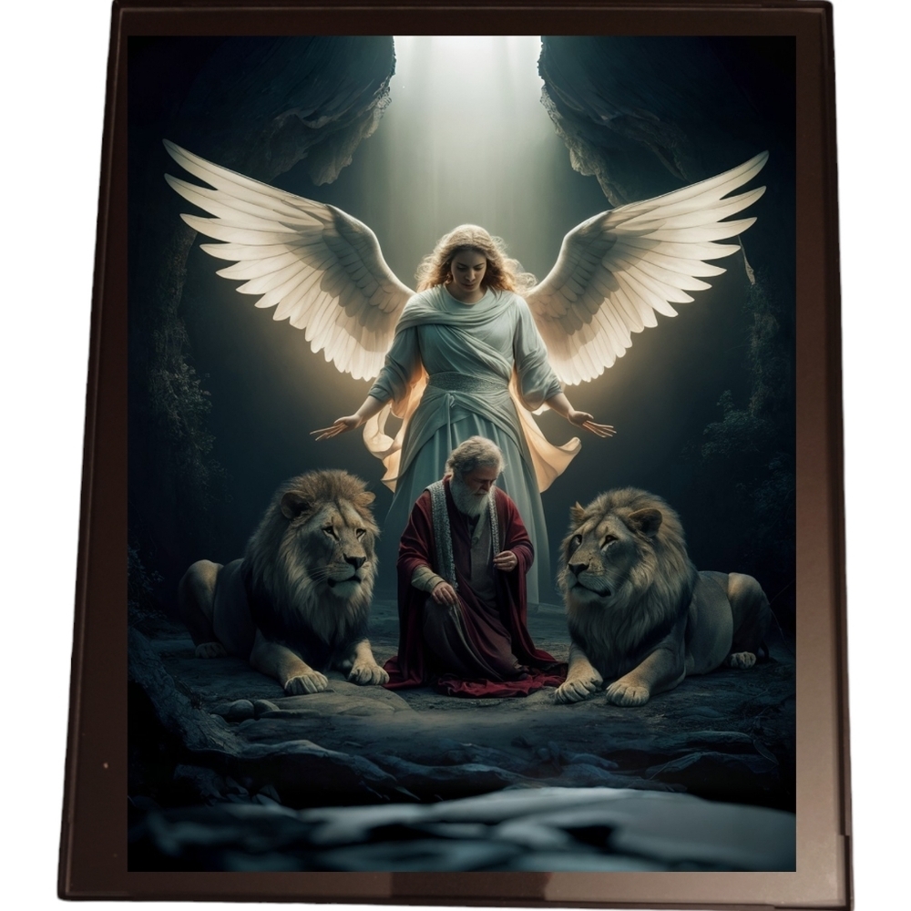 Daniel in the Lion's Den In A Frame 8x10